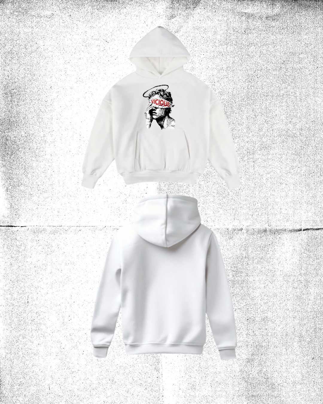 WHITE VICIOUS ANGEL HOODIE